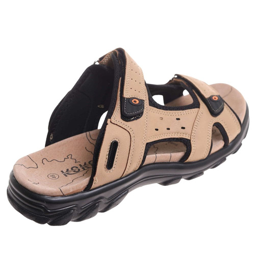 Sandały klapki męskie Beżowe nad wymiar /A9-1 17878 T582/