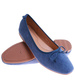 Baleriny damskie z kokardą buty zamszowe granatowe /D1-3 17541 G133/