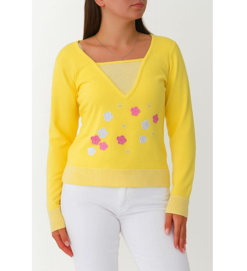 Żółta bluzka sweter damski /H2 K20 ub992 S0/