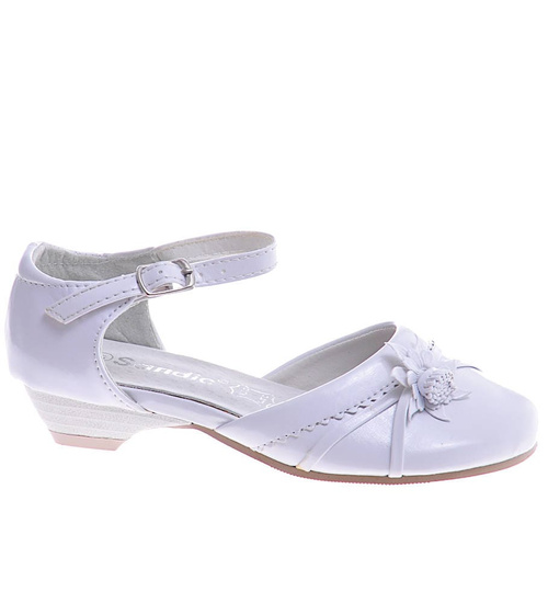 Białe komunijne balerinki buty dziewczęce /E6-2 11385 T199/