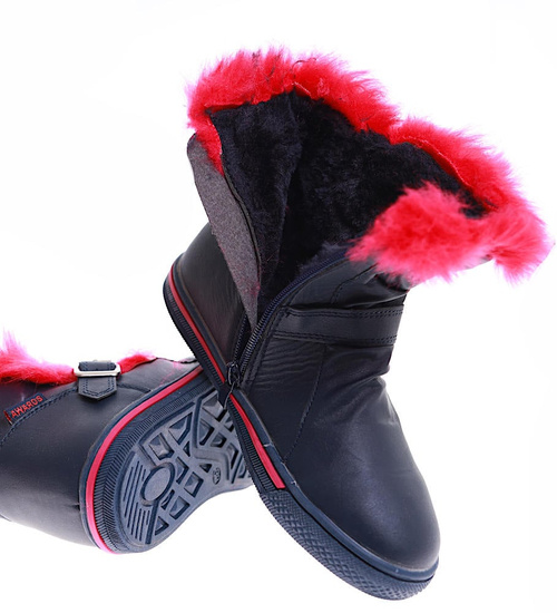 Botki ocieplane granatowe dziewczęce /B7-2 17003 T145/