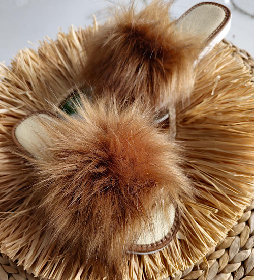 Rude damskie klapki z kudłatym futerkiem /F9-1 15312 S292/