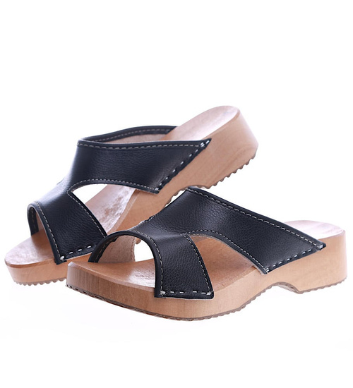 Drewniaki chodaki trepy klapki Czarne /A2-1 Ae638 S433/