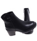Czarne botki damskie na grubym obcasie /D2-2 18252 W482/