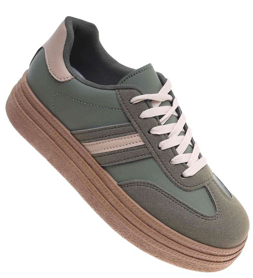 Zielone trampki na platformie /E2-1 18812 W288/