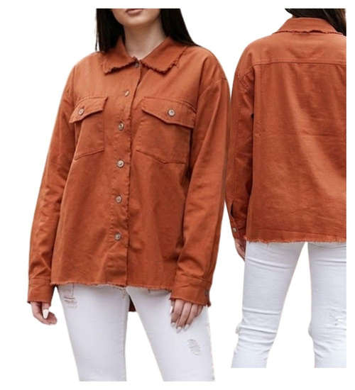 Brązowa koszula damska oversize /H UB814 S235/