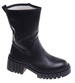 Wysokie czarne botki damskie z ociepleniem /F3-3 18230 T313/