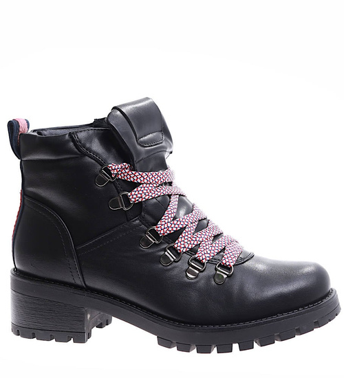  Czarne trapery damskie z ociepleniem /E3-1 +h2 17030 T285/