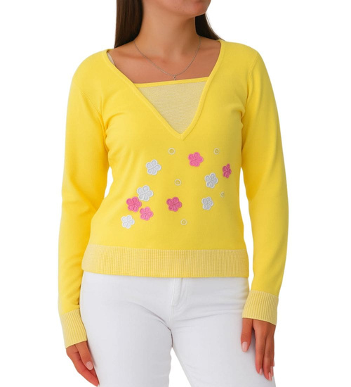 Żółta bluzka sweter damski /H2 K20 ub992 S0/