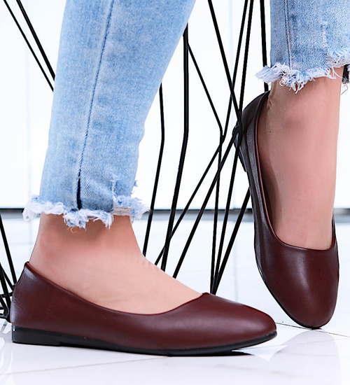 Bordowe baleriny damskie /A7-2 13357 T192/