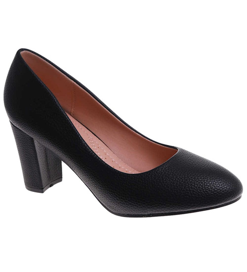 Czarne czółenka na słupku / H2 D8-2 17749 G157/