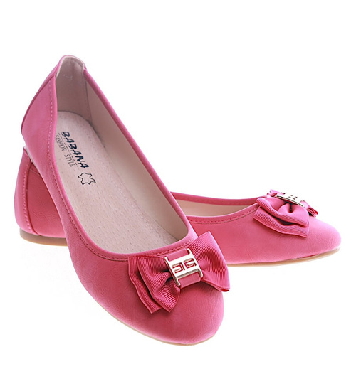 Dziewczęce różowe balerinki kokardka /A1-2 13298 T290/
