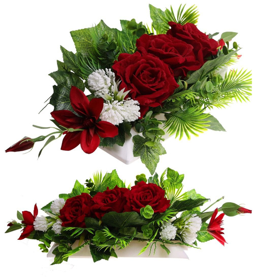 Kompozycja kwiatowa- czerwone róże w donicy 60 cm /Komp116  P325/