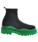 Damskie botki na grubej podeszwie Czarno-Zielone /E6-2 10746 T599/