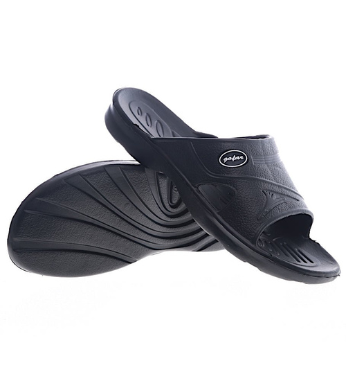 Basenowe klapki męskie Czarne /D3-1 13263 T193/