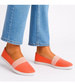 Wsuwane pomarańczowe trampki damskie slip on /D1-2 17493 T077/