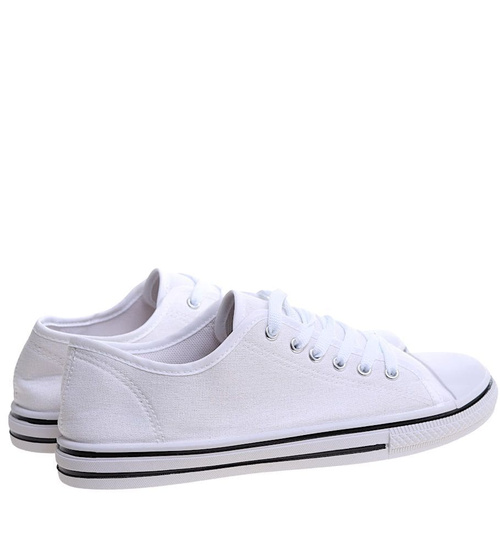 Trampki męskie z tkaniny klasyczne białe /e2-1 13758 T291/