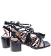 Czarne sandały na grubym obcasie Lace up /A5-3 16177 G132/