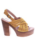 Żółte damskie sandały na obcasie i platformie /D6-1 14118 S292/