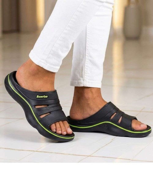 Plażowe klapki męskie czarne wodoodporne /F6-1 18693 T193/