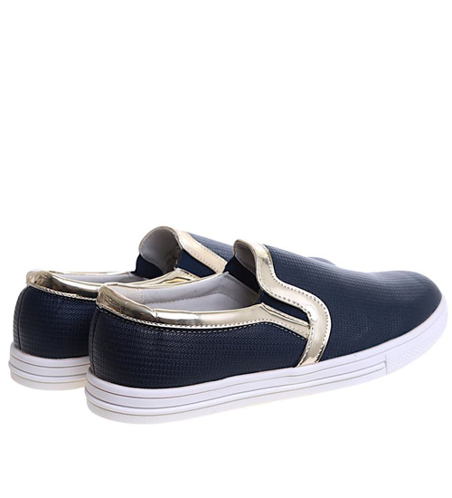 Dziewczęce granatowe trampki slip on /F5-1 11713 T193/