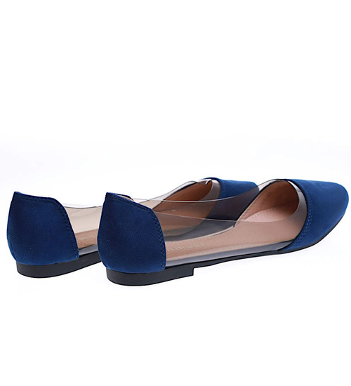 Transparentno granatowe balerinki /F7-2 15852 T190/