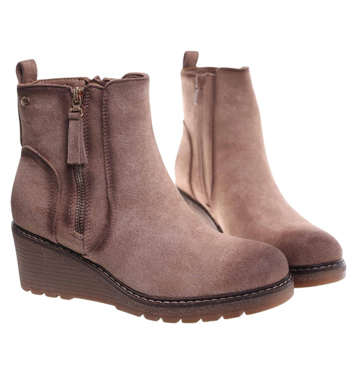 Damskie botki na niskim koturnie /E3-2 18321 W4/