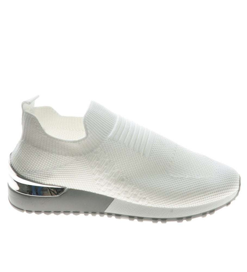 Wsuwane elastyczne buty sportowe Białe /D1-2 8372 S306/