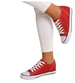Czerwone wiązane trampki sneakersy na niskim koturnie /F6-3 13522 T8-6/