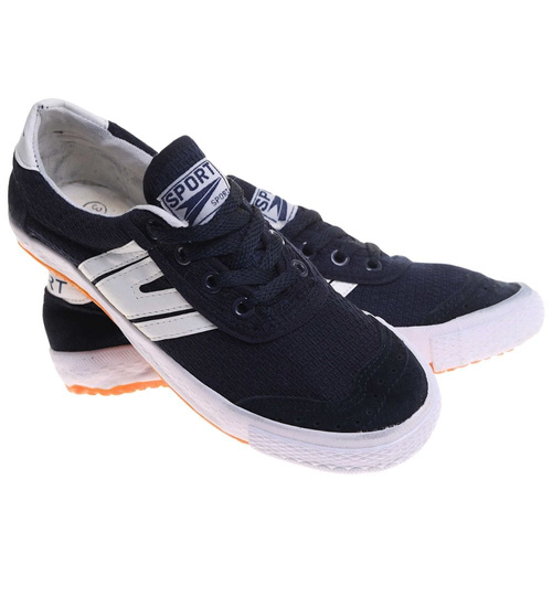 Chłopięce trampki halówki wiązane Granatowe /17972 G12-1 T9-22/