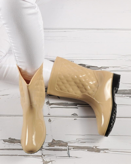 Pikowane kalosze gumiaki gumowce BEŻOWE /G3-1 3440 S298/