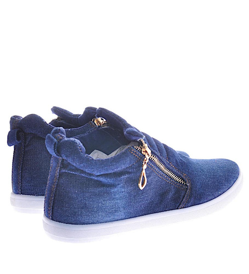 Jeansowe wsuwane trampki granatowe /G7-2 12448 T293/