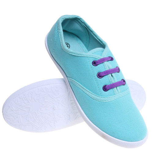 Zielone wsuwane tenisówki dziewczęce /G7-1 18057 T075/