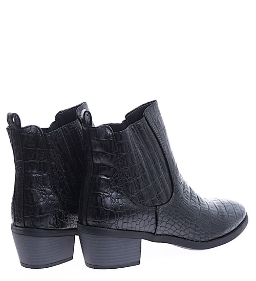 Czarne damskie botki sztyblety /F4-3 15140 S395/