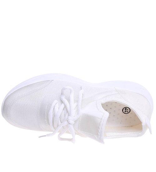 Wsuwane damskie buty sportowe Ecru /A8-1 16029 T284/