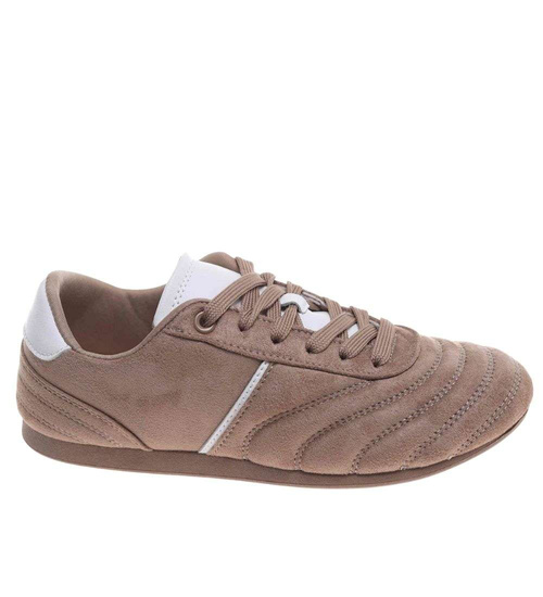 Sneakersy damskie zamszowe khaki /E6-3 187797 W282/