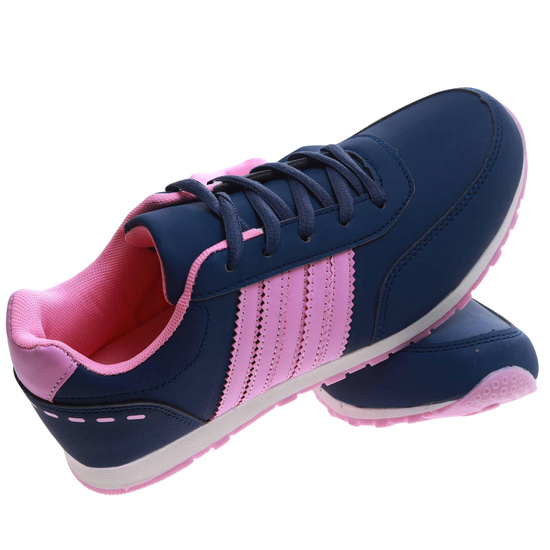 Granatowo różowe damskie buty sportowe /G5-2 17417 T301/