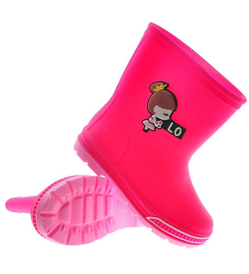 Wodoodporne dziecięce kalosze gumiaki Fuksja /G11-1 8035 S213/