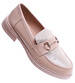 Beżowe półbuty mokasyny damskie /A7-2 15481 T249