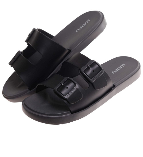 Klapki męskie czarne wodoodporne na plażę /A9-1 17855  T008/