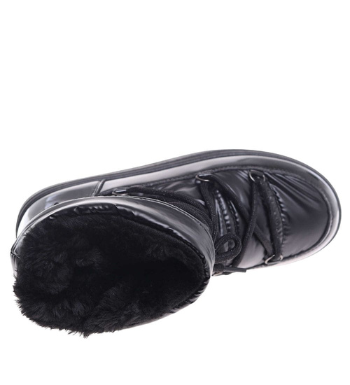 Ocieplane śniegowce damskie Czarne /A1-2 18569 W343/