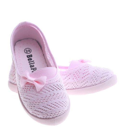 Koronkowe dziewczęce tenisówki Różowe /B5-2 13352 T8/