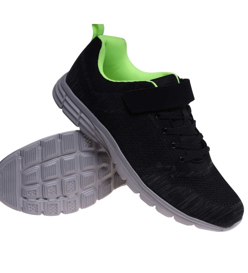 Czarne męskie buty sportowe sznurowane Duże rozmiary /C3-1 18118 T672/