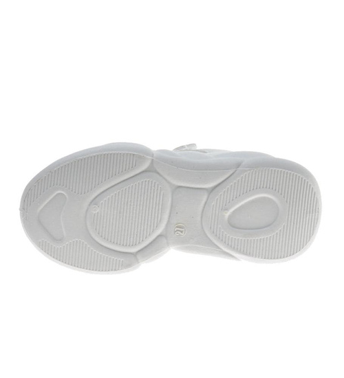 Białe dziewczęce półbuty z rzepem /A2-2 9408 S197/