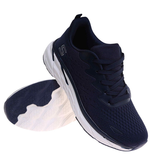 Granatowe męskie buty sportowe /C1-1 18009 GF483/
