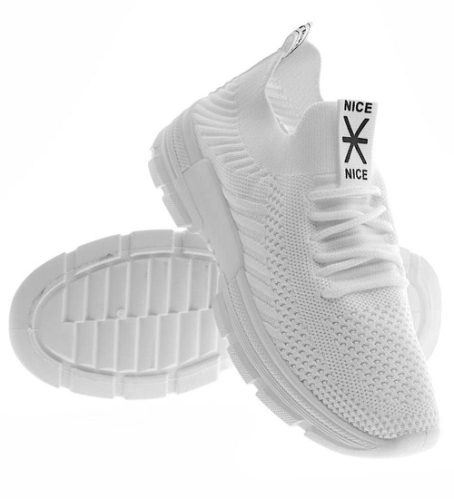 Białe wsuwane buty sportowe /E6-3 16114 G280/