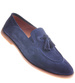 Granatowe mokasyny z zamszowej skóry naturalnej /H1 12037 S123/