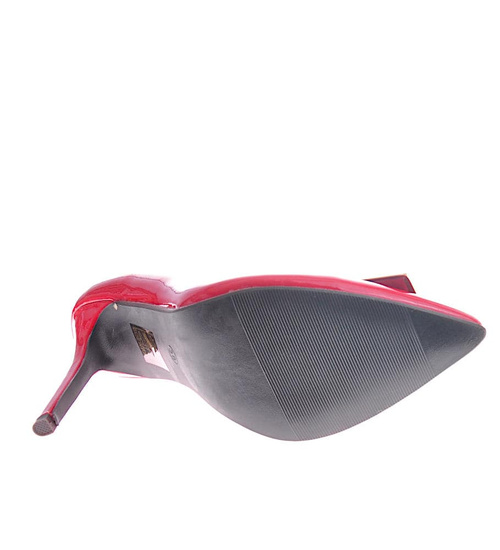 Czerwone szpilki na czółenka obcasie /C6 -2 12074 T390/