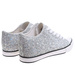 Srebrne trampki sneakersy na niskim koturnie /J4-2 16611 T094/