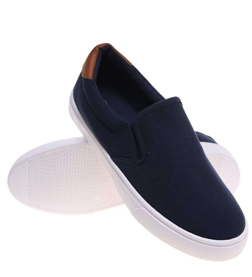 Granatowe męskie trampki slip on /C5-1 18738 T286/